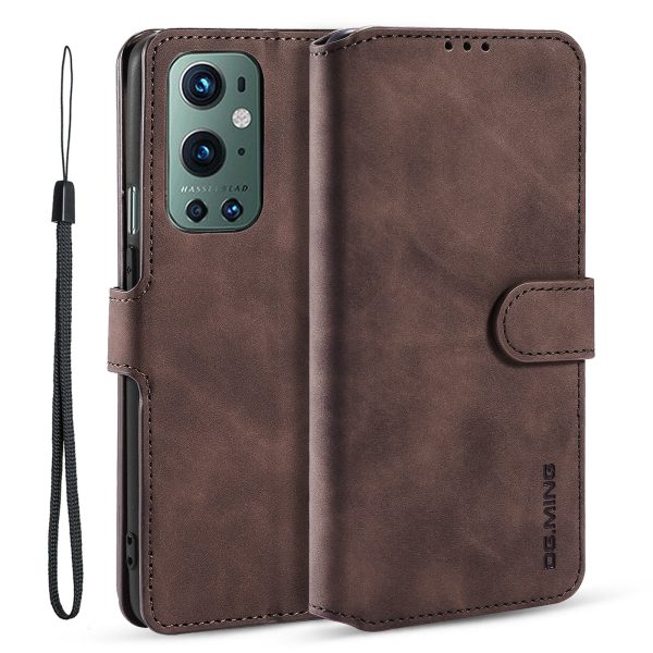 DG.MING PU Leather Wallet Stand Vintage Phone Case for OnePlus 9 Pro Cheap