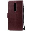 Imprint Flower and Cat Flip Leather Wallet Case for OnePlus 7 Pro For Sale