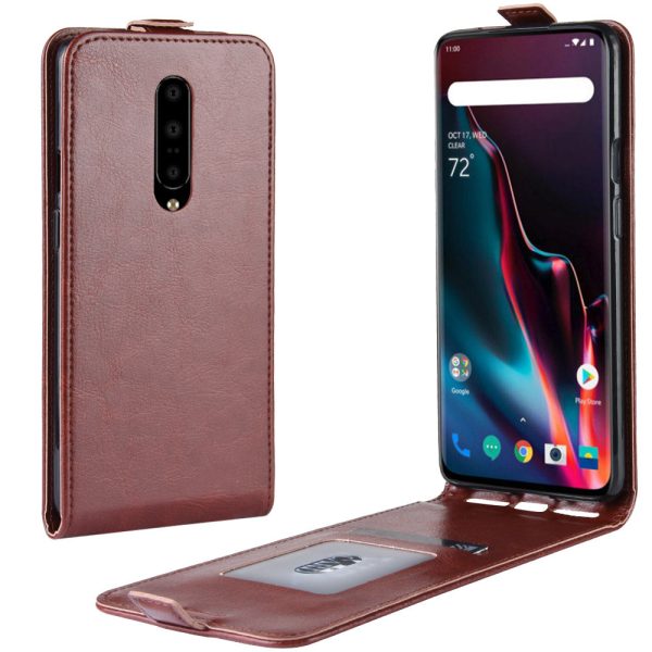 Crazy Horse Vertical Flip Leather Phone Shell with Card Slot for OnePlus 7 Pro For Discount