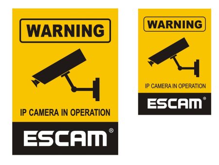 2Pcs Video Surveillance Security Monitoring Warning Stickers Cheap