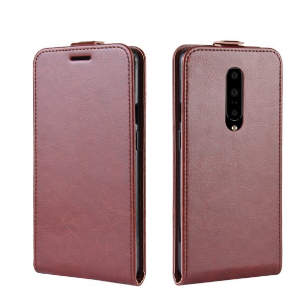 Crazy Horse Vertical Flip Leather Phone Shell with Card Slot for OnePlus 7 Pro For Discount